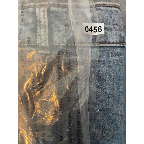 Y2K Denim Overalls Crop Top Womens XS Boho Jean Coquette Festival Rock Indie - Picture 9 of 9